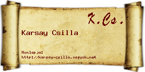 Karsay Csilla névjegykártya