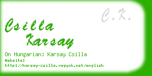 csilla karsay business card